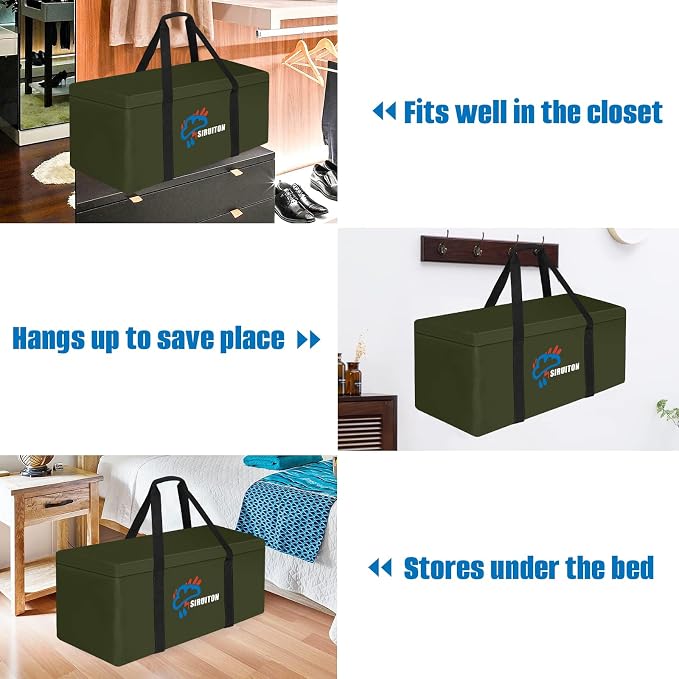 SIRUITON 69”L x 29.5”W x 21.6”H Outdoor Cushion Storage Bag, Patio Furniture - Image 5