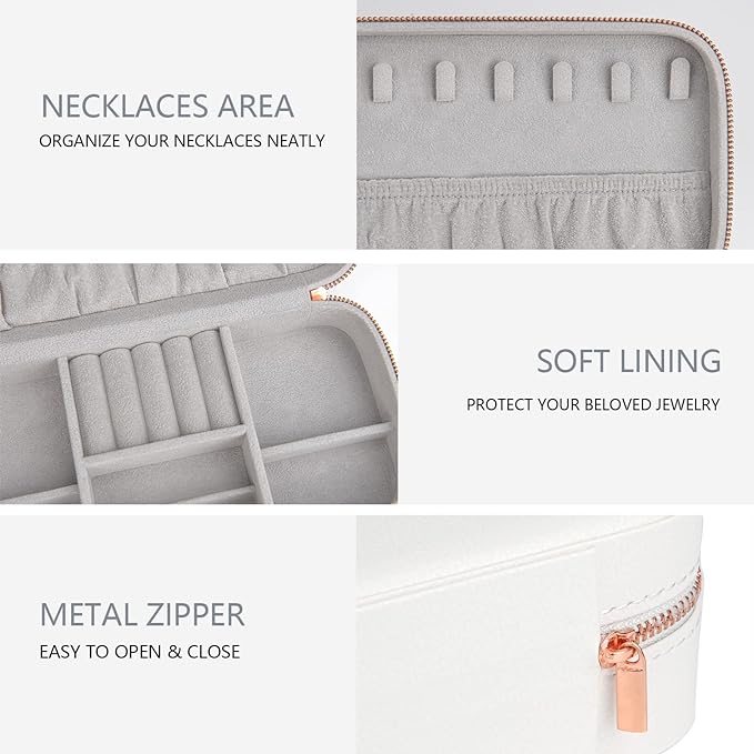Jewelry Box Small Jewelry Boxes, PU Leather Portable Travel Jewelry Case - Image 2