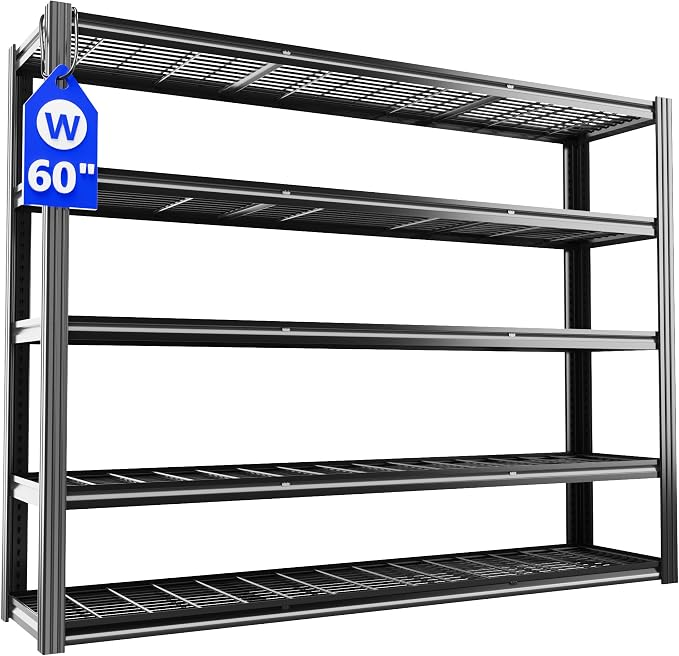 60" W Garage Shelving 5-Tier Storage Shelves Adjustable Metal Shelving Units by VDEVY