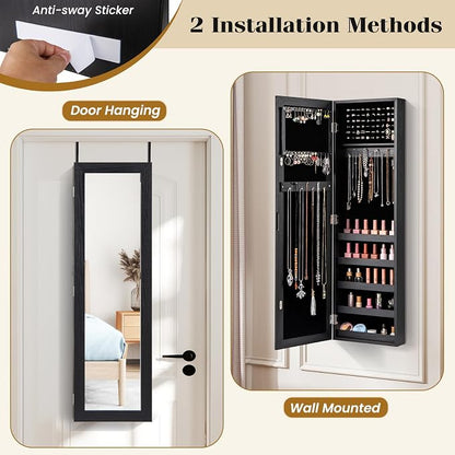 Giantex Wall or Door Mounted Jewelry Cabinet - Image 5
