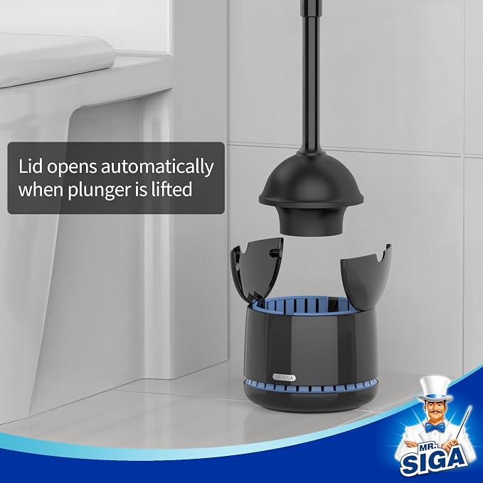 MR.SIGA Toilet Plunger with Holder, Heavy Duty Toilet Plunger and Holder Combo - Image 3