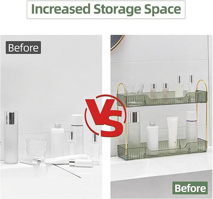 YCIA&DONE 2 Tiers Narrow Vanity Makeup Organizer, Bathroom Organizers - Image 2