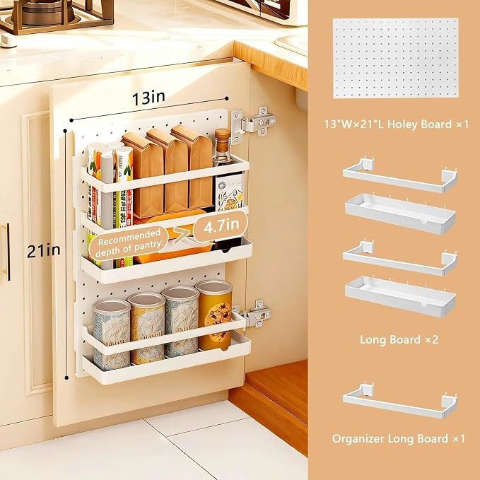20x13x4.7-Inch Inside Cabinet Door Organizer, Adhesive Shelf, No Drilling - Image 2