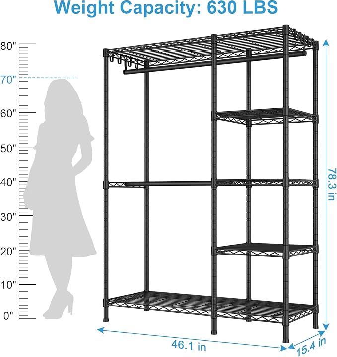 Ulif F2 Clothes Rack, 5 Tiers Heavy Duty Garment Rack - Image 6