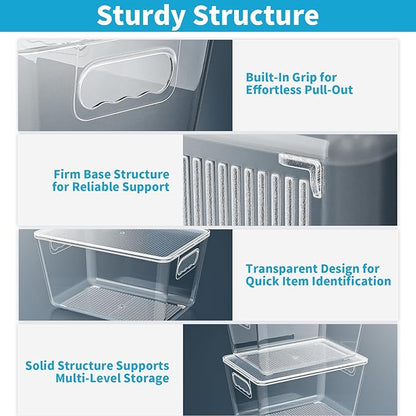 Clear Stackable Storage Bins, Pantry Organizers & Storage Containers, Cabinet - Image 3