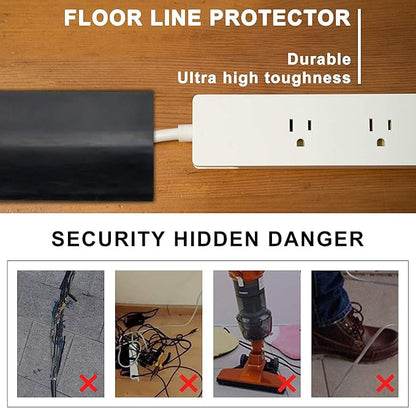 10Ft Floor Cord Cover Silicone Cable Protector Easy to Install Wire Organizer - Image 5