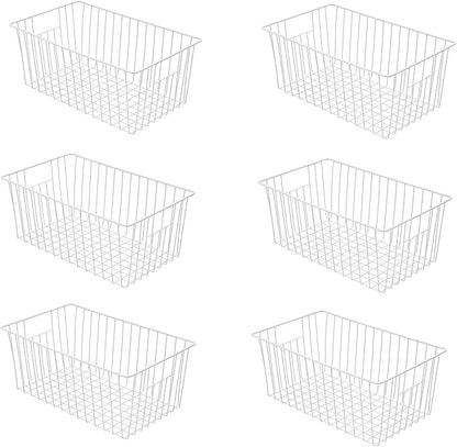 16Lx12W inch Wider Freezer Storage Organizer Baskets Container, Deep Metal Wire by Y.Z.Bros