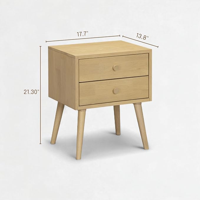 NTC Lux Nightstand with 2 Drawers, Featuring Adaptable Design, 150 lbs Load - Image 2