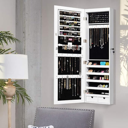 Giantex Jewelry Armoire Cabinet Wall Mounted Door Hanging, Lockable Jewelry - Image 8