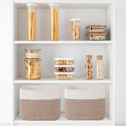 OIAHOMY 9”x9”x7” Storage Cubes, Cotton Rope Woven Baskets - Image 6