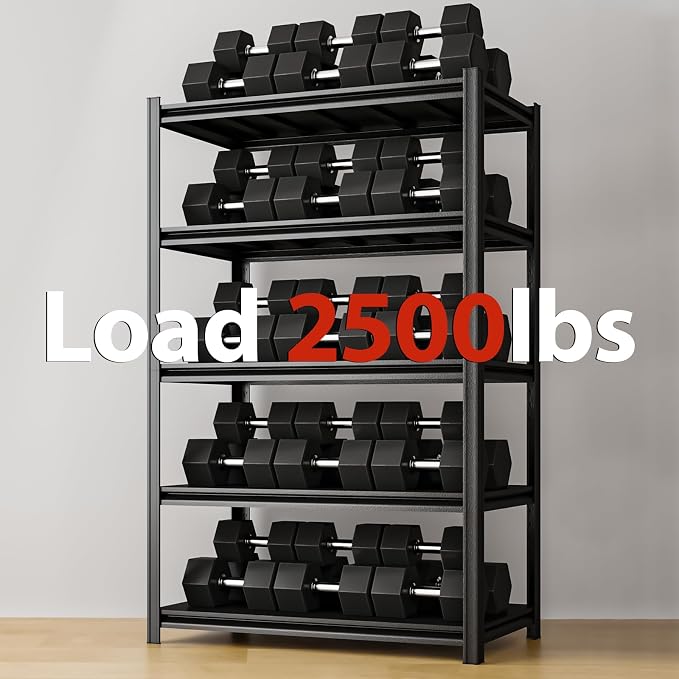 35" W Father&I 5-Shelf Industrial Adjustable Heavy-Dudy Tall Metal Garage - Image 5