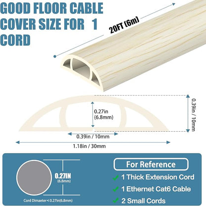 Floor Cord Covers for Wires 20FT Cable Hider Wire Cover Self Adhesive Cord - Image 2