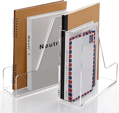 SANRUI 2-Pack Acrylic Magazine File Holder Desk Organizer Magazine Rack - Image 9