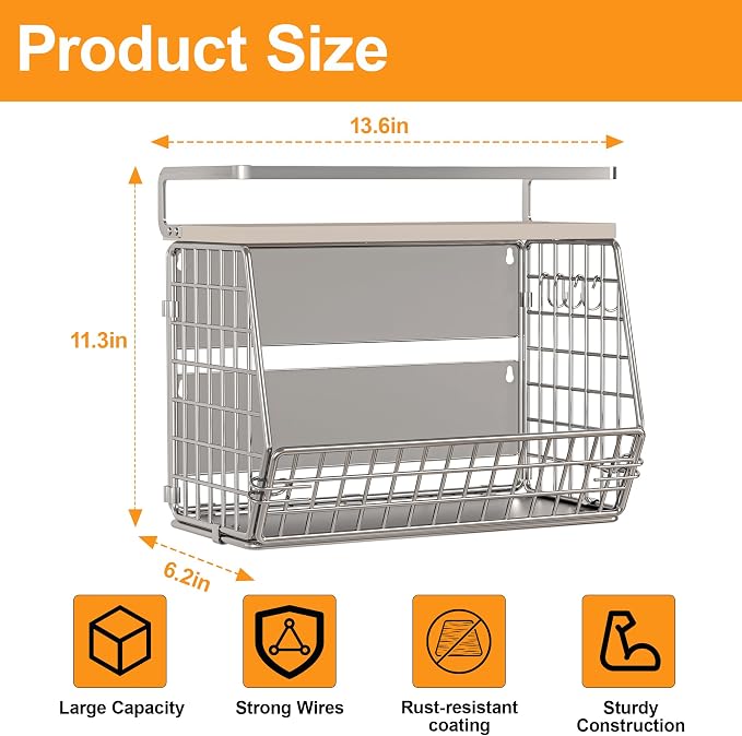 Magnetic Shelf for Fridge, Onion and Potato Spice Snacks Fruit and Vegetable - Image 3