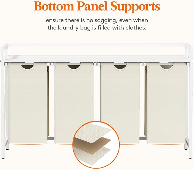 Lifewit Laundry Hamper 4 Section, 168L Pull out Laundry Clothes Basket Organizer - Image 5