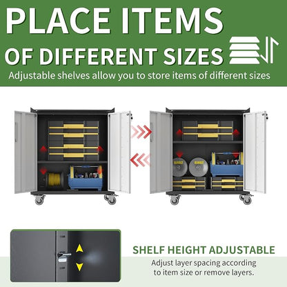 Metal Tool Cabinet, Garage Storage Cabinet System, Wall Cabinet & Locking - Image 7