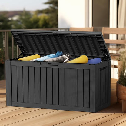 80 Gallon Outdoor Deck Box, Storage Lockable Waterproof Patio Furniture - Image 3