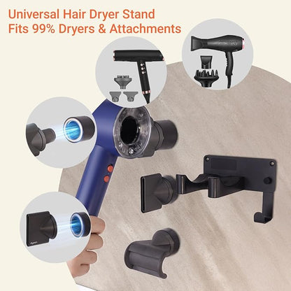 Hair Dryer Holder, Hair Dryer Holder Wall Mounted Self Adhesive Hairdryer - Image 3