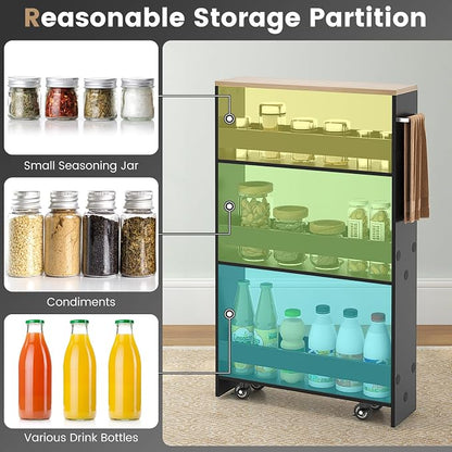 Slim Storage Cart, 4 Tier Rolling Storage Cabinet - Image 5