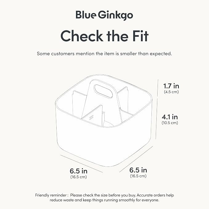 BLUE GINKGO Small Stackable Organizer Caddy – Korean-Made Portable Tote - Image 3