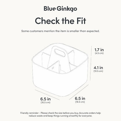 BLUE GINKGO Small Stackable Organizer Caddy – Korean-Made Portable Tote - Image 3
