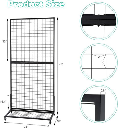 Grid Wall Panels, 2 Packs 3'x 6' Gridwall Display Stand - Image 3