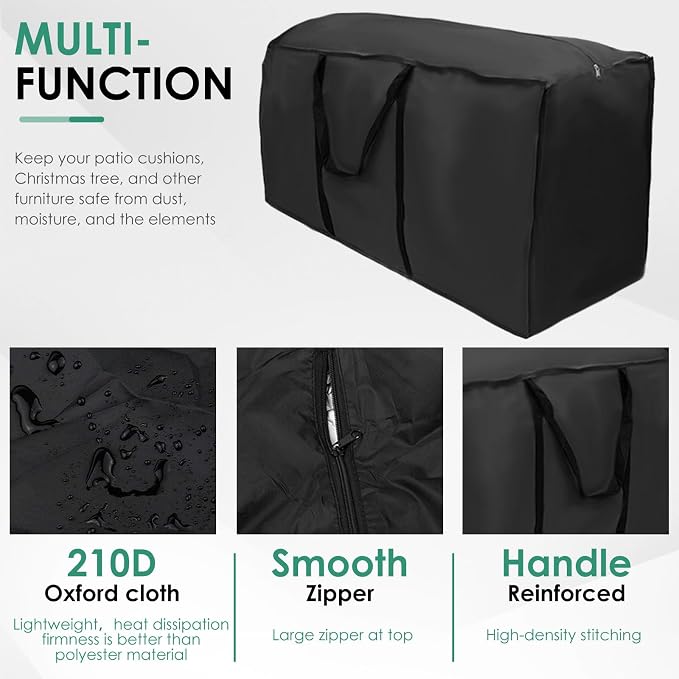 2 Pack Patio Furniture Storage Bag Extra Large Protective Cushion Cover - Image 3