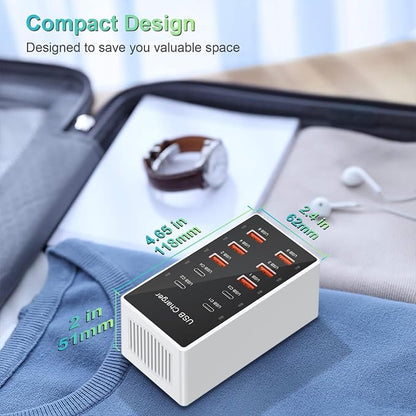USB C Charging Station Cell Phone Wall Charger 10Ports USBC Fast Charging Power - Image 6