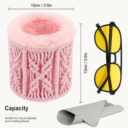 RayLove Glasses Holder for Nightstand, Boho Decor Eyeglass Case, Plush Lined - Image 7