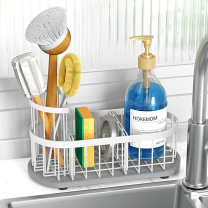 Kitchen Sink Organizer with Sponge Holder & Brush Holder by HOKEMOM
