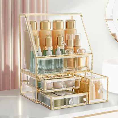 Makeup Organizer for Vanity, Skincare Holder for Bathroom Countertop, Cosmetic by Coralhouse