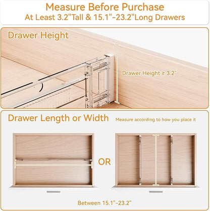Yieach 4 Pack 3.2 Inch Shallow Acrylic Drawer Dividers - Image 4