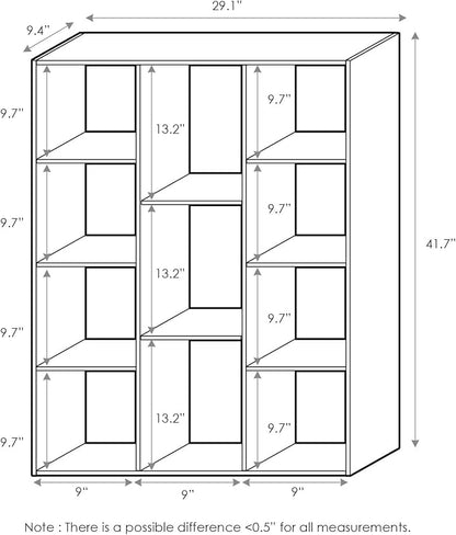 Furinno LUDER Book Shelf, 11-Cube Bookshelf, Reversible Bookcase, 9.4 x 29.1 x - Image 5