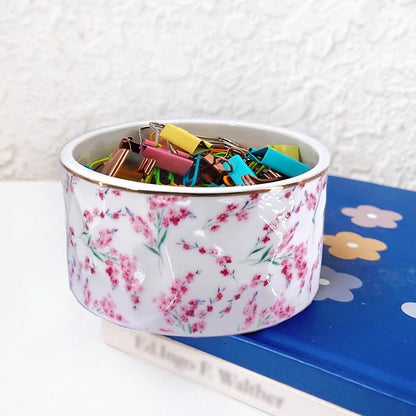 Paper Clip Holder Ceramic Paper Clip Holders Floral Paperclips Holder Dispenser - Image 5