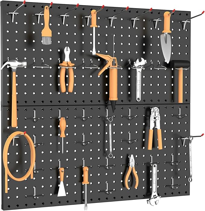 TORACK Metal Pegboard Wall Organizer 24" x 24" or 12" x 48" - Image 2