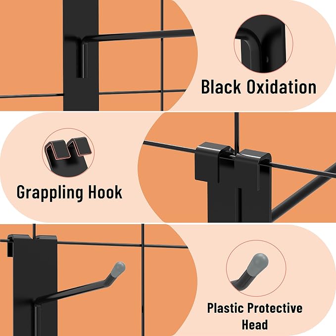 HUHOLE Gridwall Hooks 6 Inch, Hook - Image 4