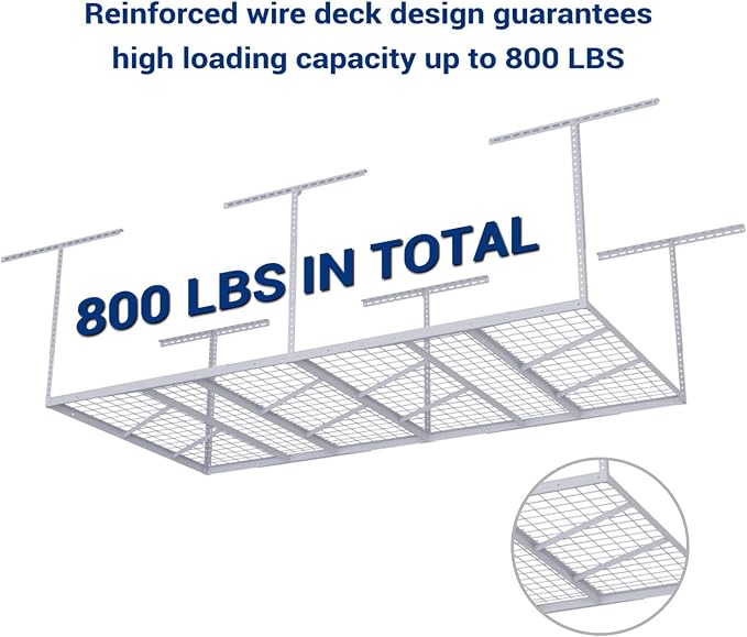 FLEXIMOUNTS Pro 4x8 Overhead Garage Storage Rack, Adjustable Storage - Image 3