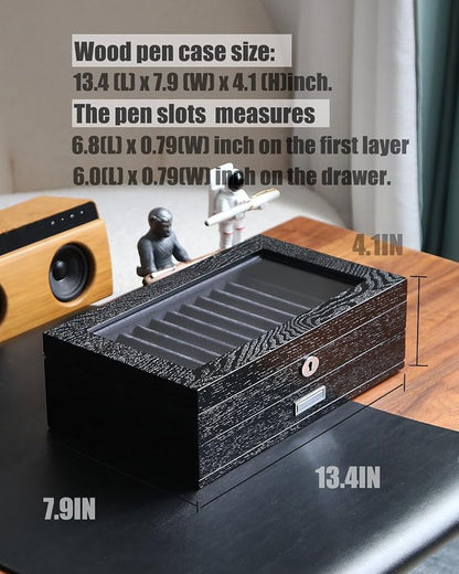 Wood Pen Display case 24 Slot Fountain Pen Box Storage Organizer - Image 4