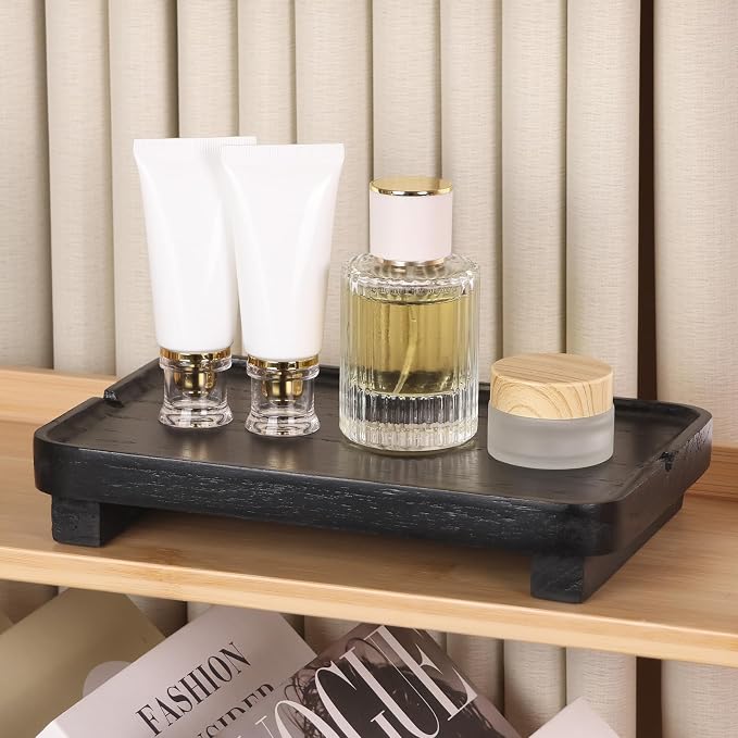 Wood Riser Small Decorative Tray Sink Soap Dish, Vanity Tray Pedestal Stand 9 x - Image 6