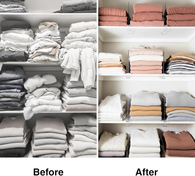 Shelf Dividers Purse Organizer for Closet: 8-Pack Acrylic Bag Storage Organizer - Image 5