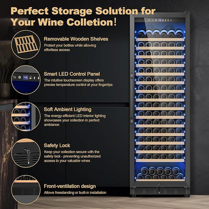 Upgraded 190 Bottles Wine Cooler Refrigerator, 24 Inch Wide Wine Fridge - Image 3