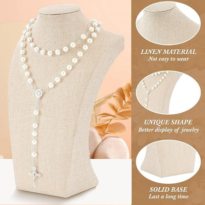 Kigley 6 Pcs Linen Necklace Display Bust Jewelry Holder Necklace Retail - Image 3
