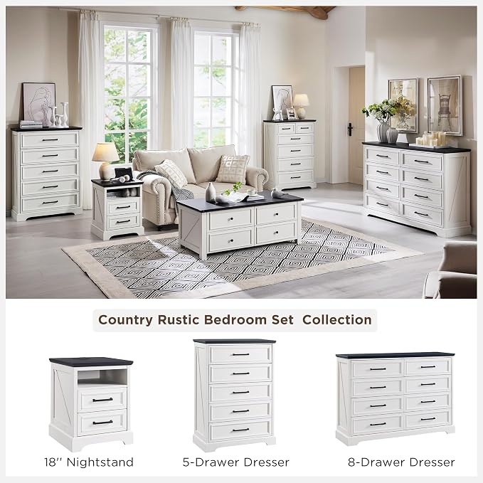 ACCOHOHO 18" Farmhouse Nightstand Set of 2 - Image 8