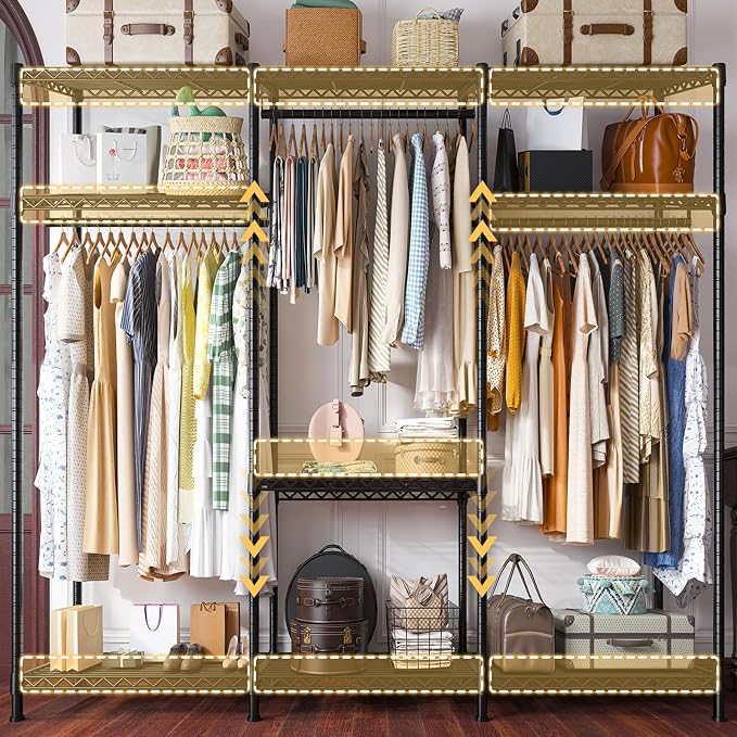 Raybee Clothes Rack Heavy Duty Load 795LBS Portable Clothing Racks - Image 3