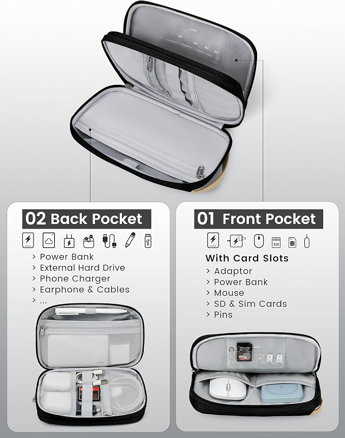 Travelkin Travel Cord Organizer, Electronic Organizer Travel Case, Cable - Image 2