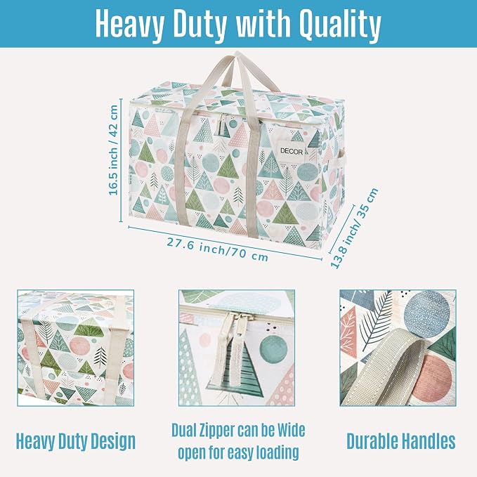 VENO 6 Pack Moving Bags and Large Christmas Storage Bins - Image 3