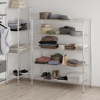21" Deep x 54" Wide x 64" Height Wire Shelving Kit | 5-Tier | NSF Commercial - Image 7