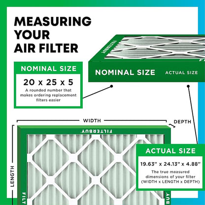 Filterbuy 20x25x5 Air Filter MERV 11 Superior Pet & Allergy Defense, Pleated - Image 2