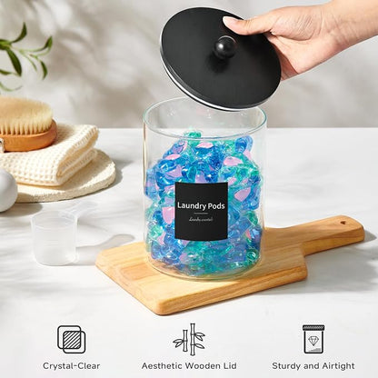 Glass Laundry Pods Container & Acrylic Dryer Sheet Holder - Image 7