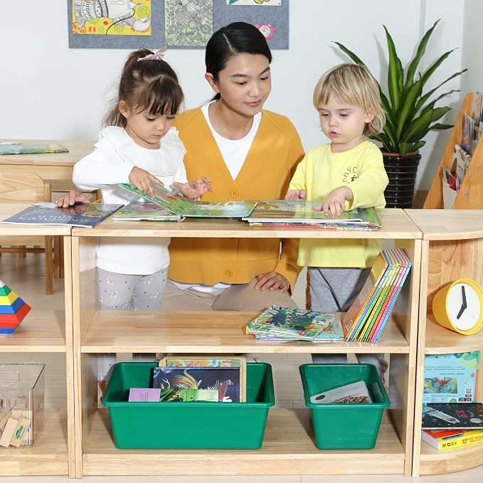 3 Shelf Horizontal Storage Bookcase Montessori Shelf-Toy, Crafts&Supplies - Image 2